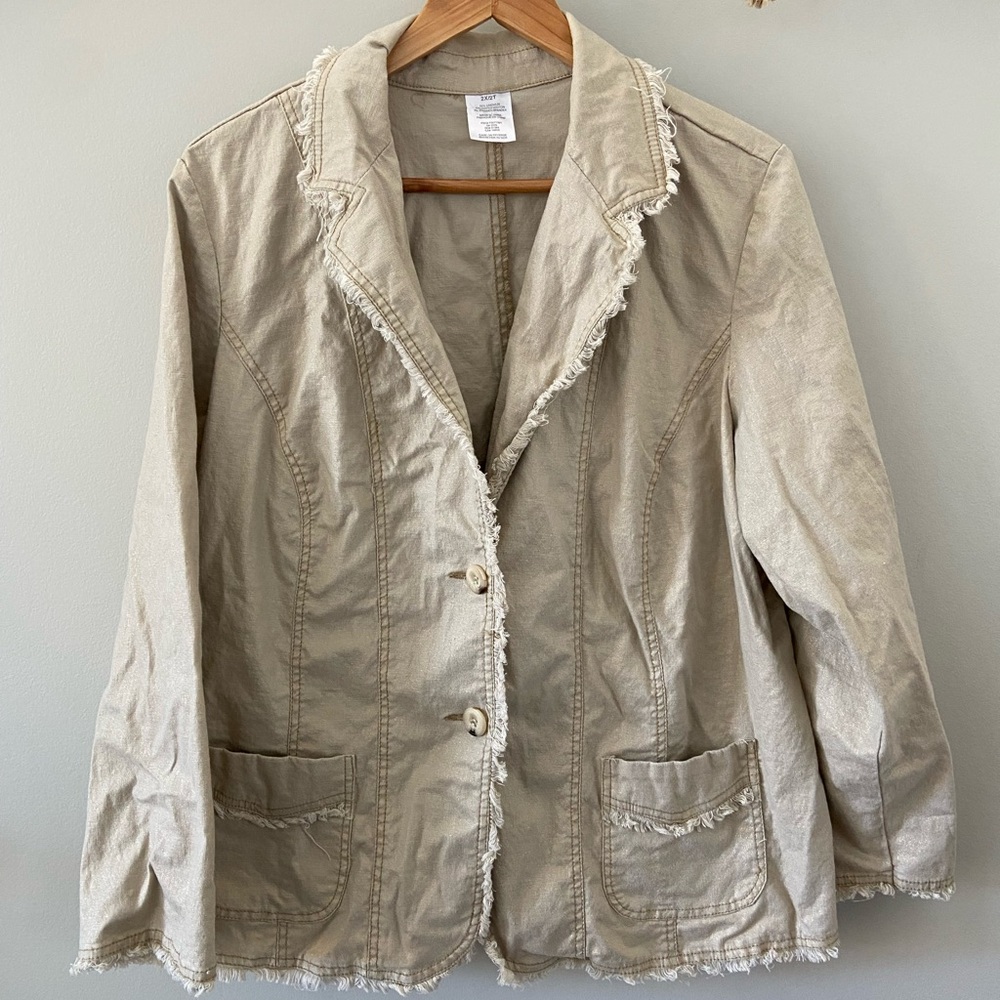 Avon Cream Frayed Blazer